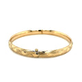14k Yellow Gold Domed Bangle with a Weave Motif (6.00 mm) - Coolpeacock