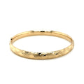 14k Yellow Gold Domed Bangle with a Weave Motif (6.00 mm) - Coolpeacock