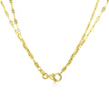 14k Yellow Gold Double Strand Chain with Puffed Heart Lariat Necklace - Coolpeacock