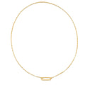 14k Yellow Gold Elongated Link Paperclip Necklace - Coolpeacock