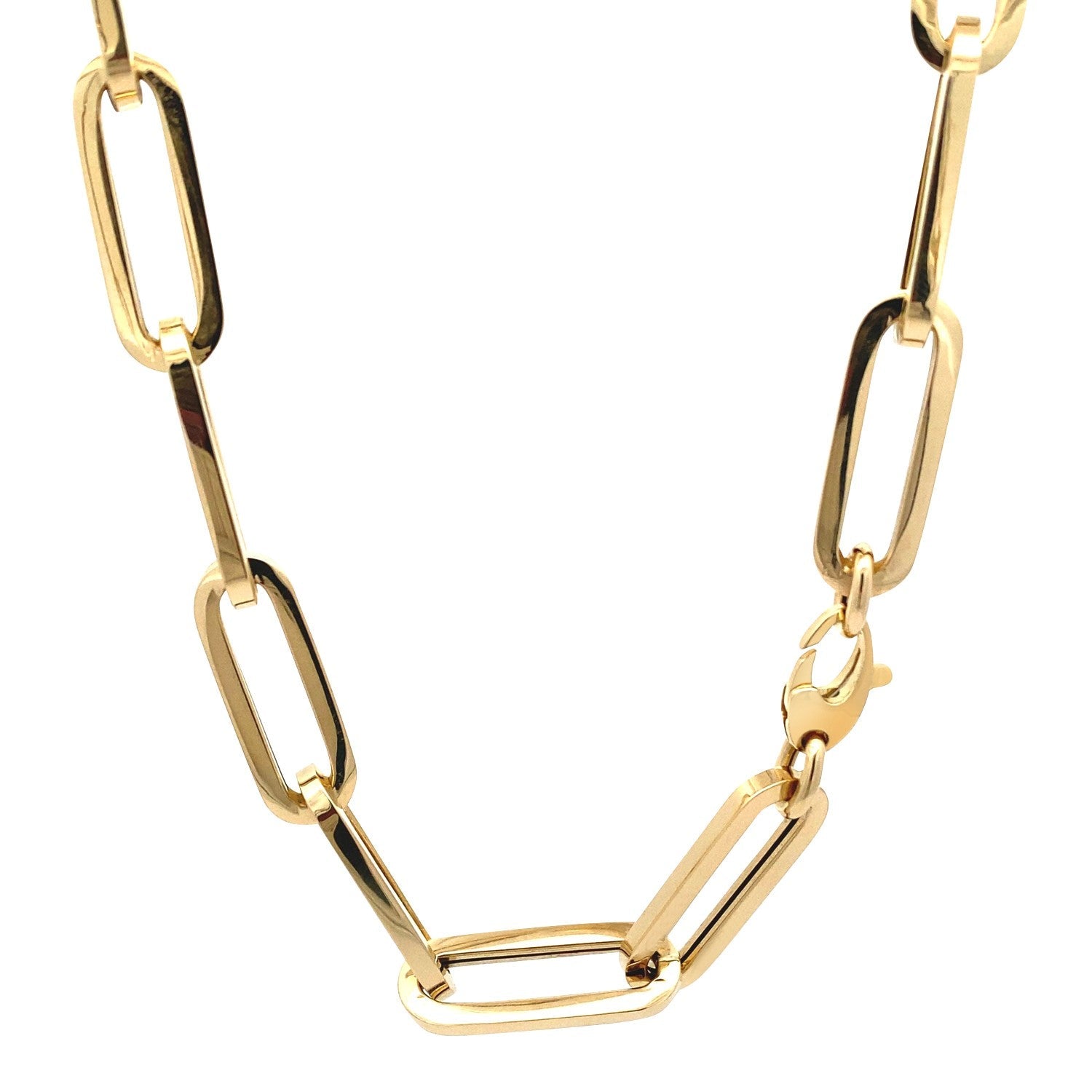14k Yellow Gold Extra Wide Paperclip Chain Necklace - Coolpeacock