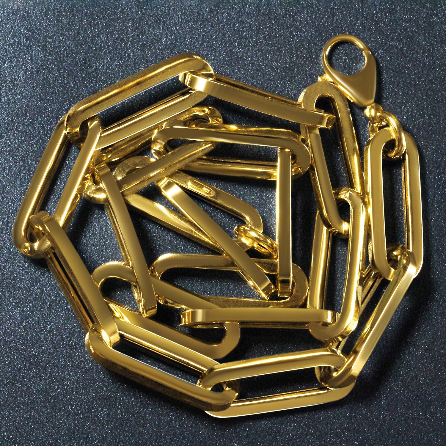 14k Yellow Gold Extra Wide Paperclip Chain Necklace - Coolpeacock