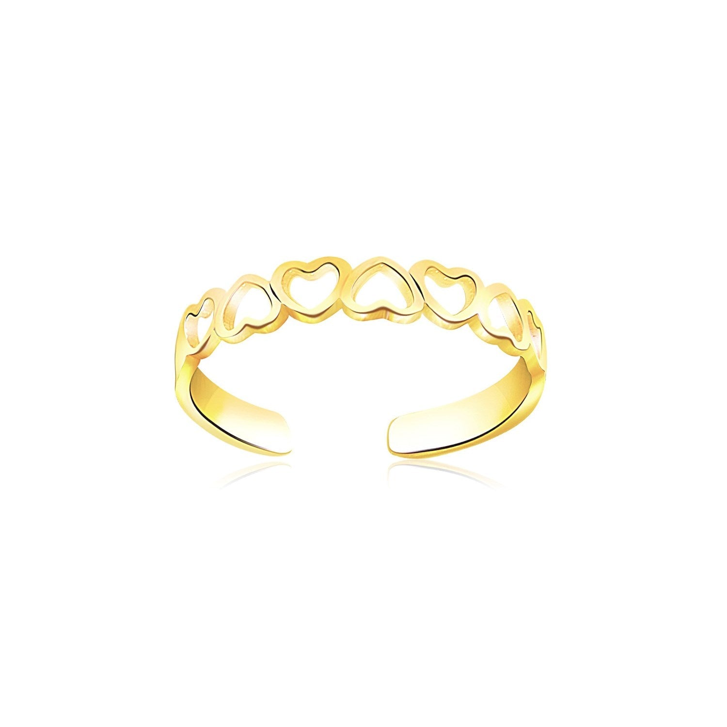 14k Yellow Gold Heart Toe Ring - Coolpeacock