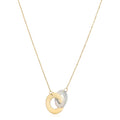 14k Yellow Gold High Polish Linked Mother of Pearl Circles Necklace - Coolpeacock