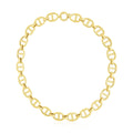 14k Yellow Gold High Polish Oval Mariner Link Necklace (13.8mm) - Coolpeacock