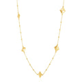 14k Yellow Gold High Polish Pyramid Station Necklace - Coolpeacock