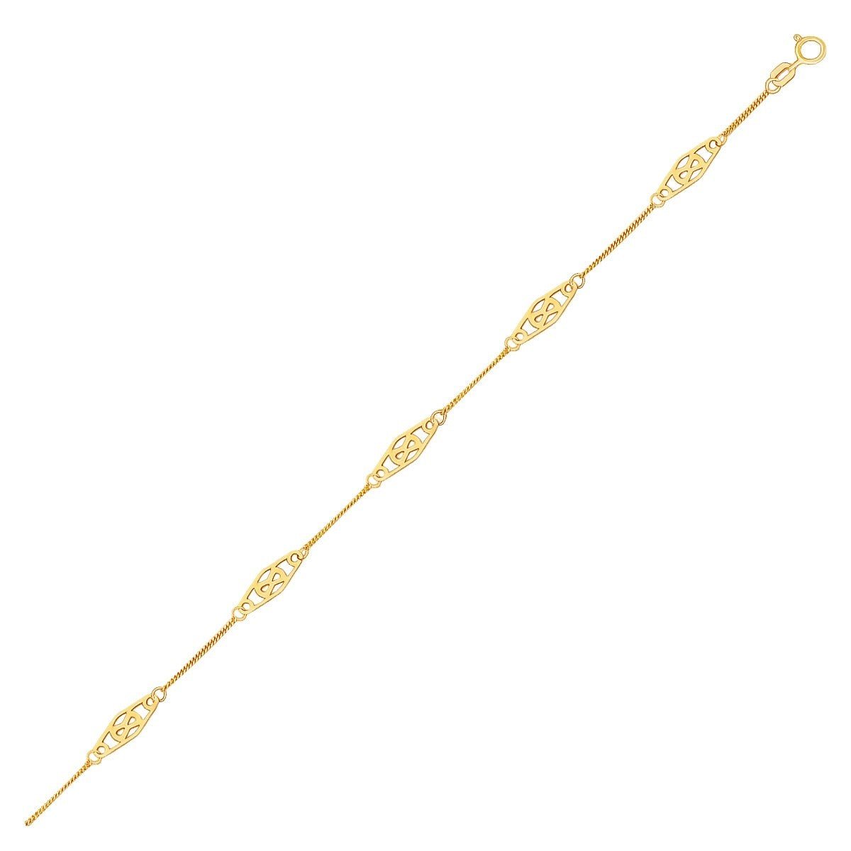 14k Yellow Gold Infinity Ankle Bracelet - Coolpeacock