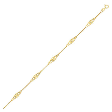 14k Yellow Gold Infinity Ankle Bracelet - Coolpeacock