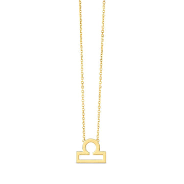 14K Yellow Gold Libra Necklace - Coolpeacock