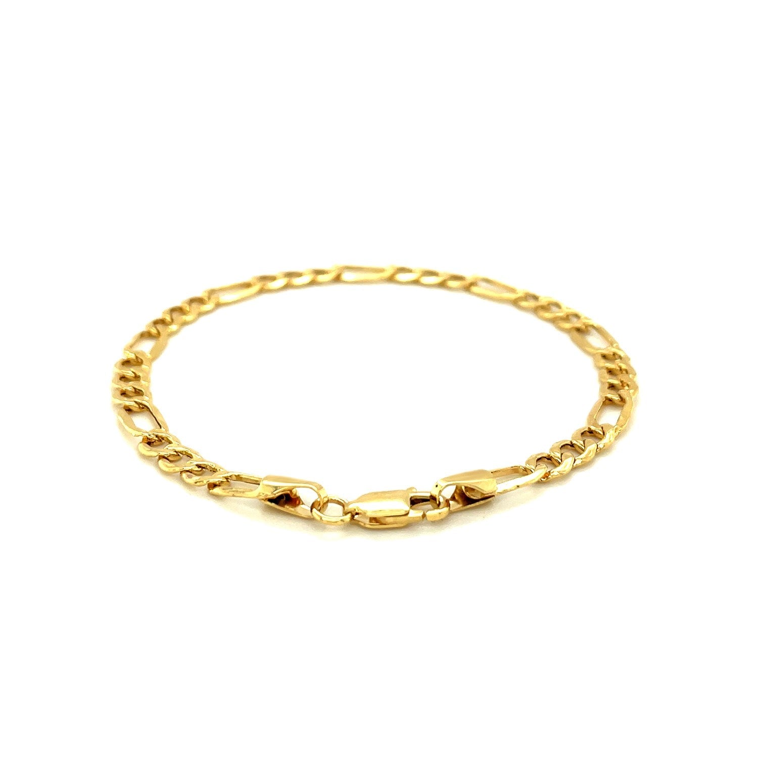 14k Yellow Gold Lite Figaro Bracelet (4.70 mm) - Coolpeacock