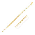 14k Yellow Gold Long Domed Paperclip Chain Bracelet (4.80 mm) - Coolpeacock