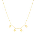 14k Yellow Gold Love Necklace with Circle Drops - Coolpeacock