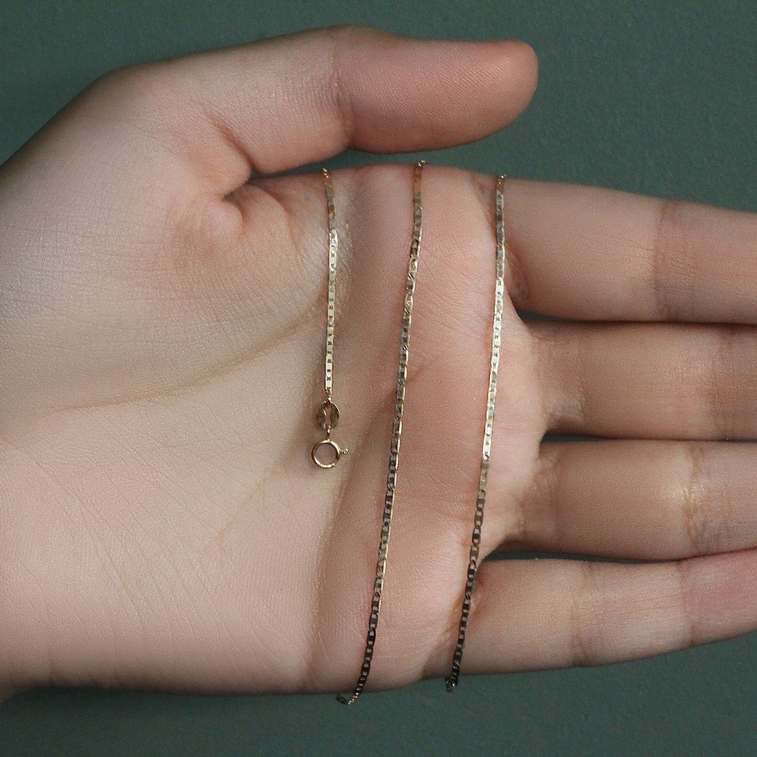 14k Yellow Gold Mariner Link Chain (1.20 mm) - Coolpeacock