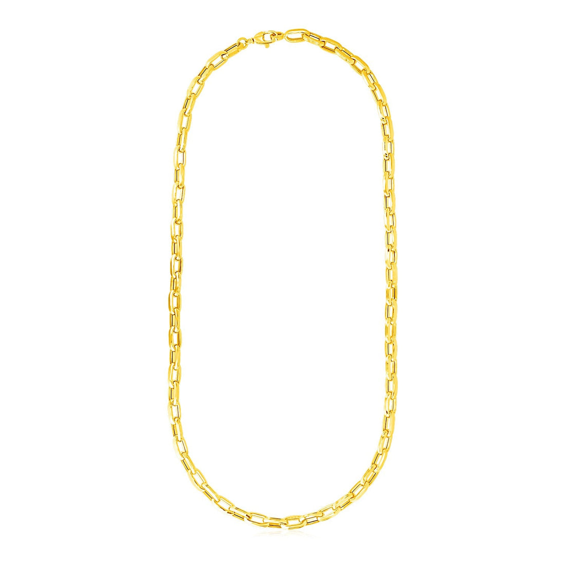 14k Yellow Gold Mens Paperclip Chain Necklace - Coolpeacock