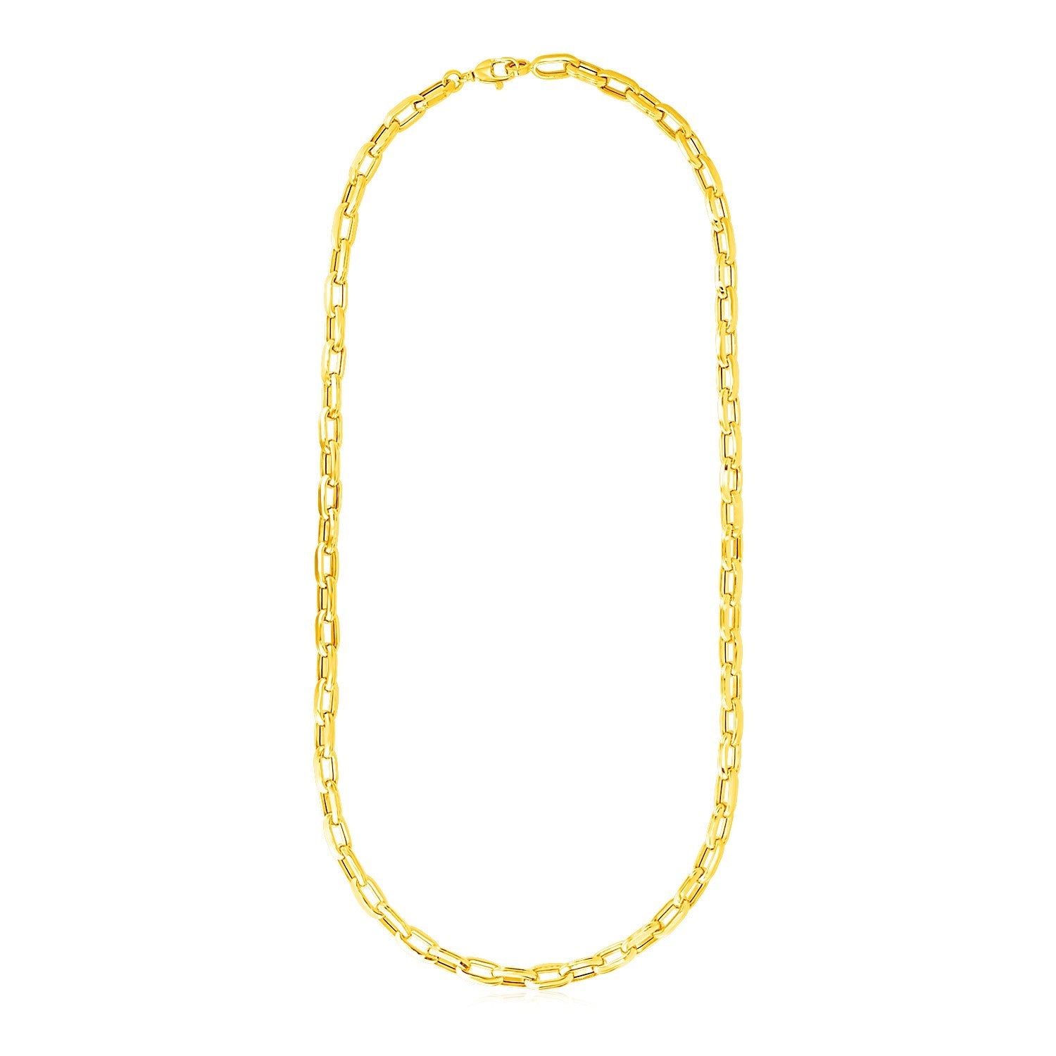 14k Yellow Gold Mens Paperclip Chain Necklace - Coolpeacock