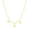 14k Yellow Gold Mom Necklace with Circle Drops - Coolpeacock
