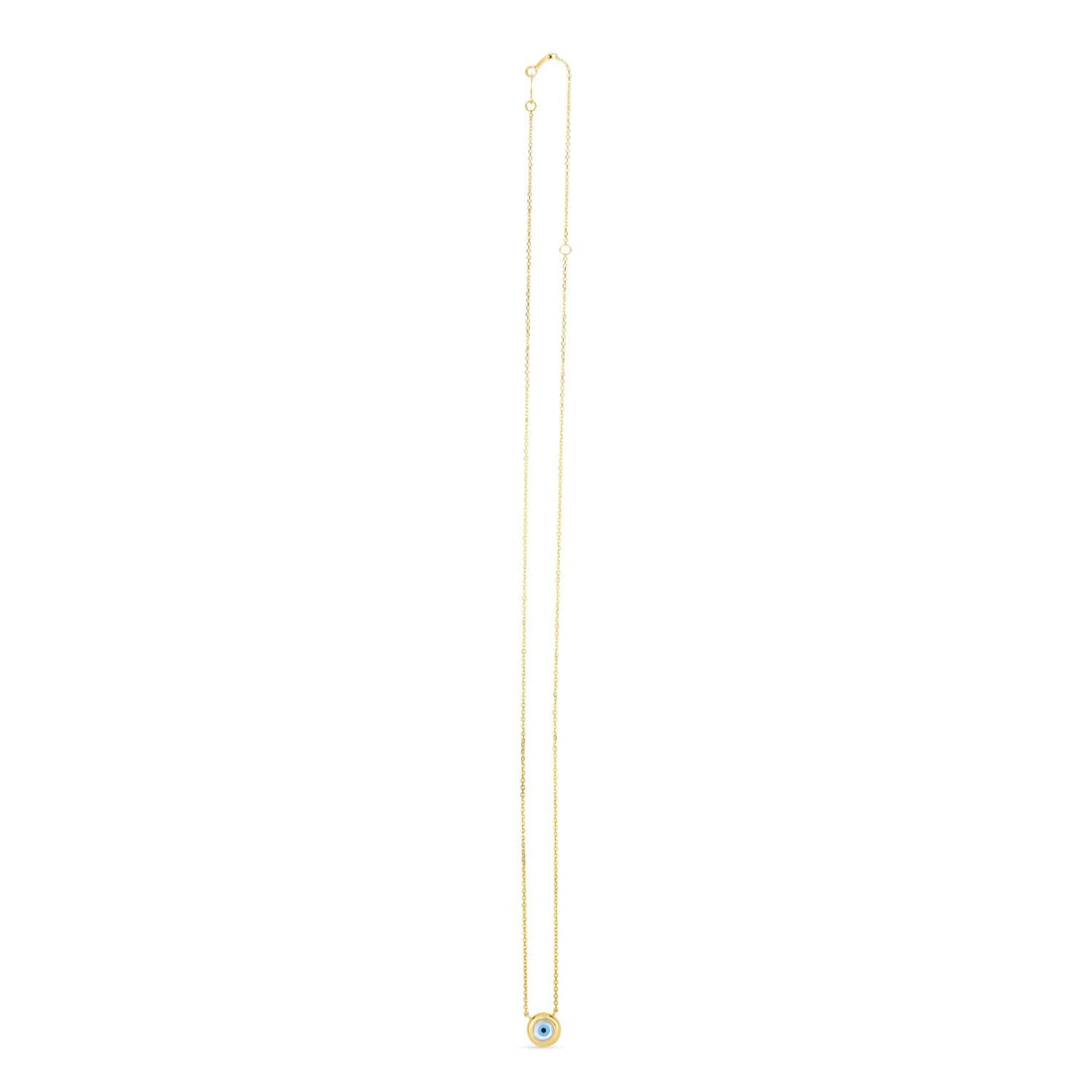 14k Yellow Gold MOP Evil Eye Necklace - Coolpeacock