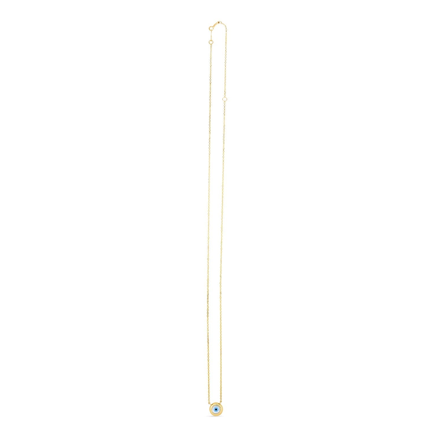 14k Yellow Gold MOP Evil Eye Necklace - Coolpeacock
