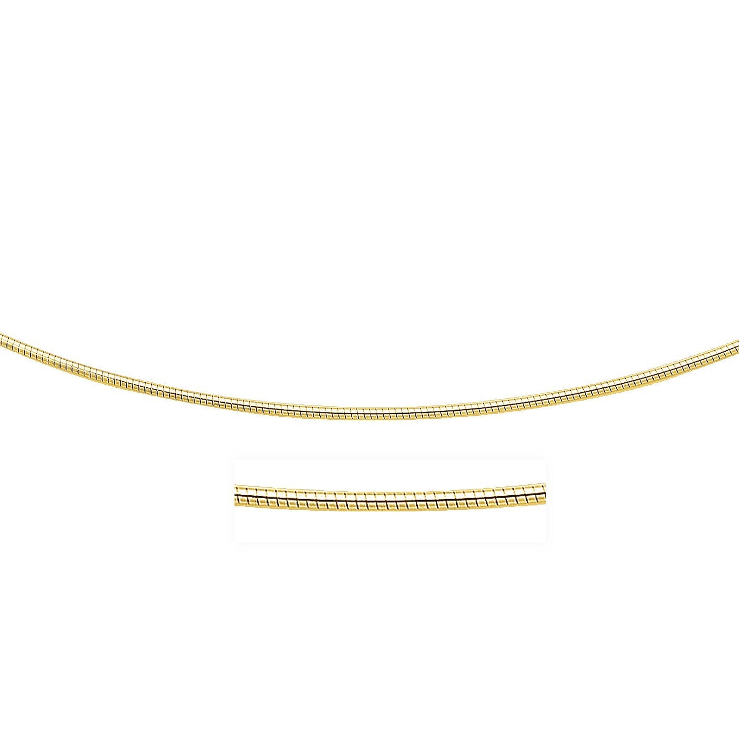 14k Yellow Gold Necklace in a Round Omega Chain Style - Coolpeacock