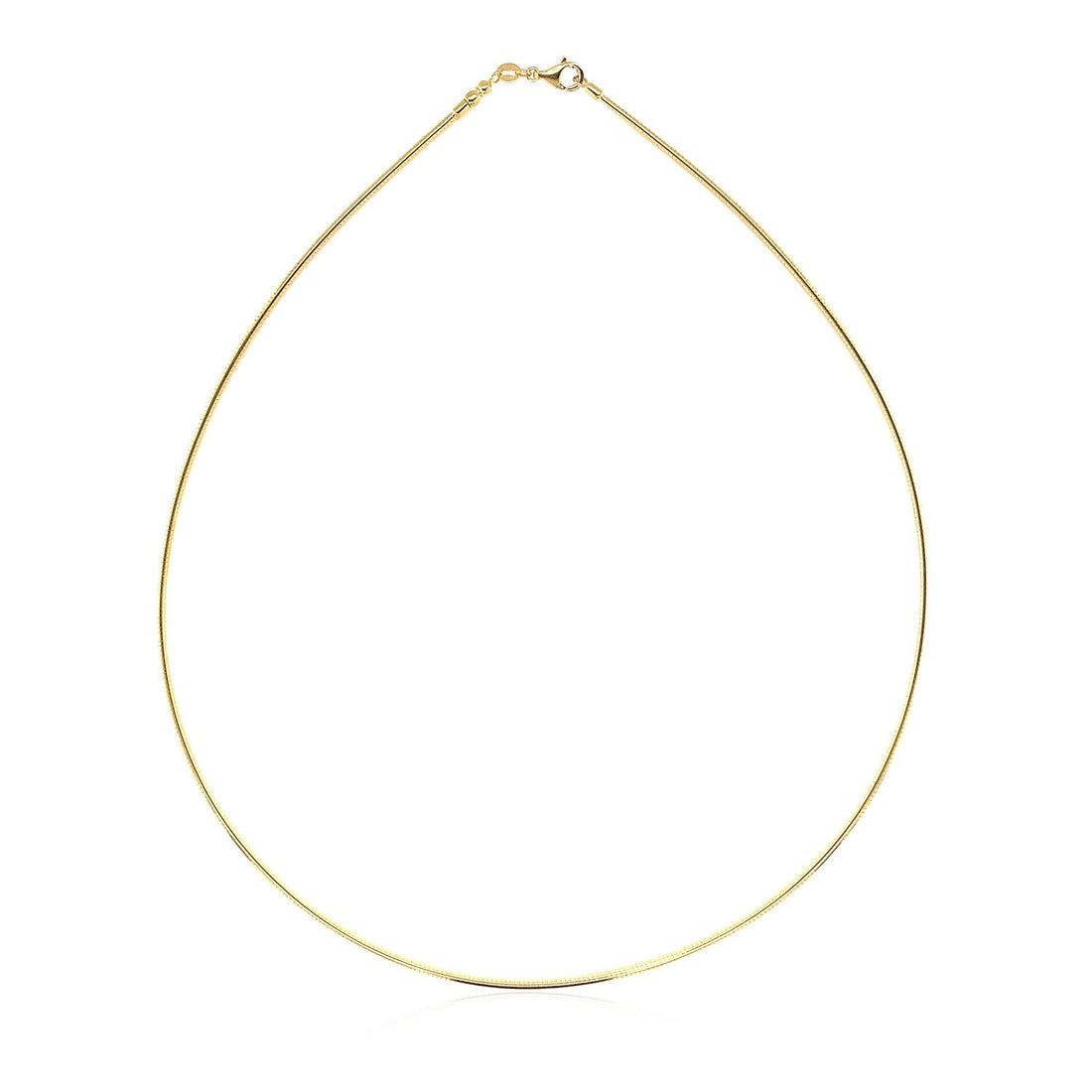 14k Yellow Gold Necklace in a Round Omega Chain Style - Coolpeacock