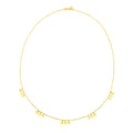 14k Yellow Gold Necklace with Circle Dangle Stations - Coolpeacock