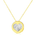 14k Yellow Gold Necklace with Heart in Mother of Pearl - Coolpeacock