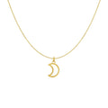 14k Yellow Gold Necklace with Moon - Coolpeacock