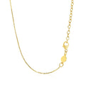 14k Yellow Gold Necklace with Polished Curved Bar Pendant - Coolpeacock