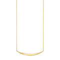 14k Yellow Gold Necklace with Polished Curved Bar Pendant - Coolpeacock