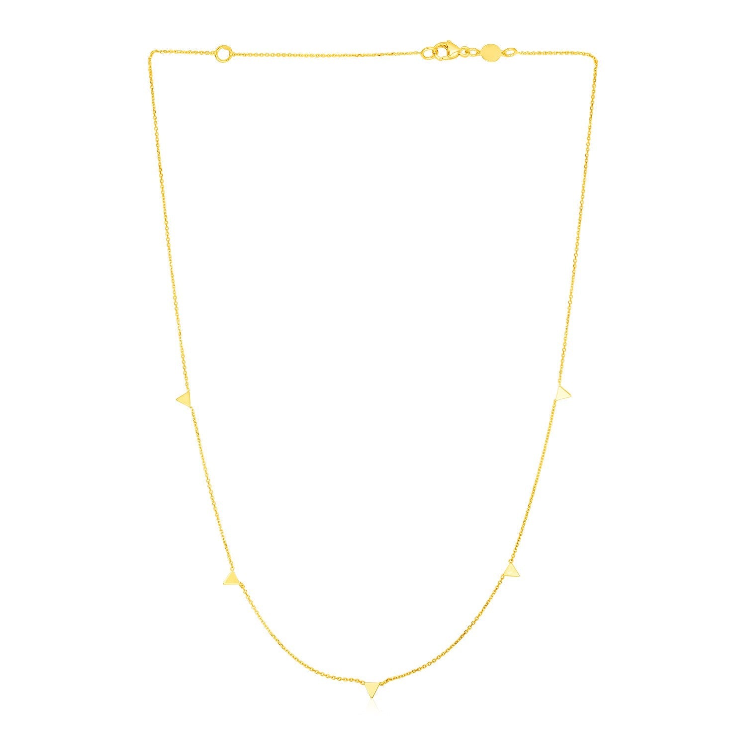 14K Yellow Gold Necklace with Triangles - Coolpeacock