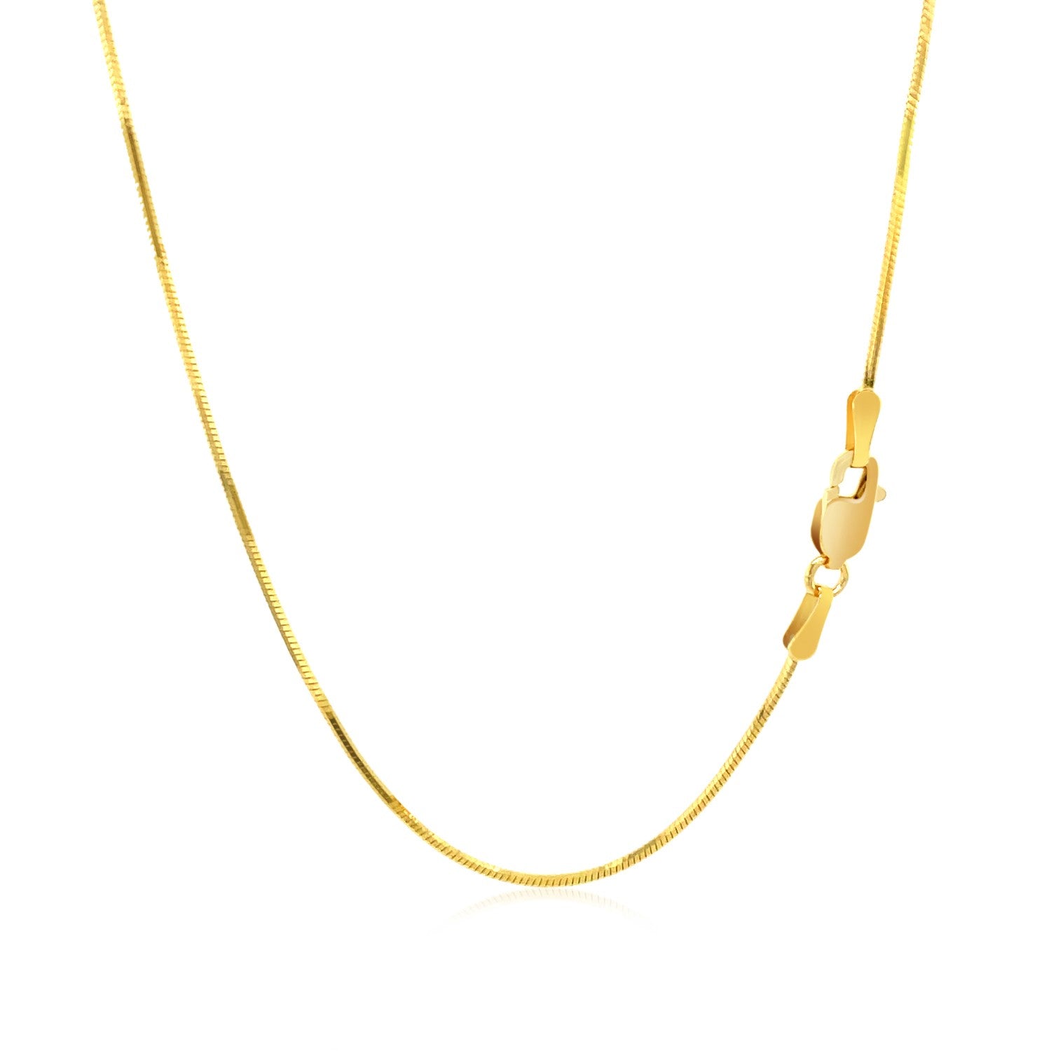 14k Yellow Gold Octagonal Shiny Snake Chain (0.85 mm) - Coolpeacock