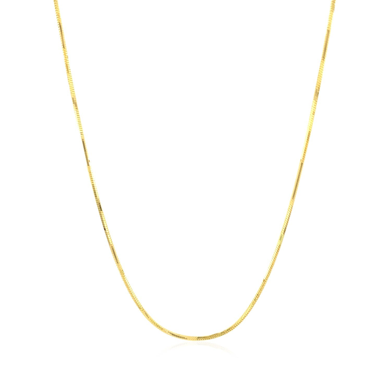14k Yellow Gold Octagonal Shiny Snake Chain (0.85 mm) - Coolpeacock