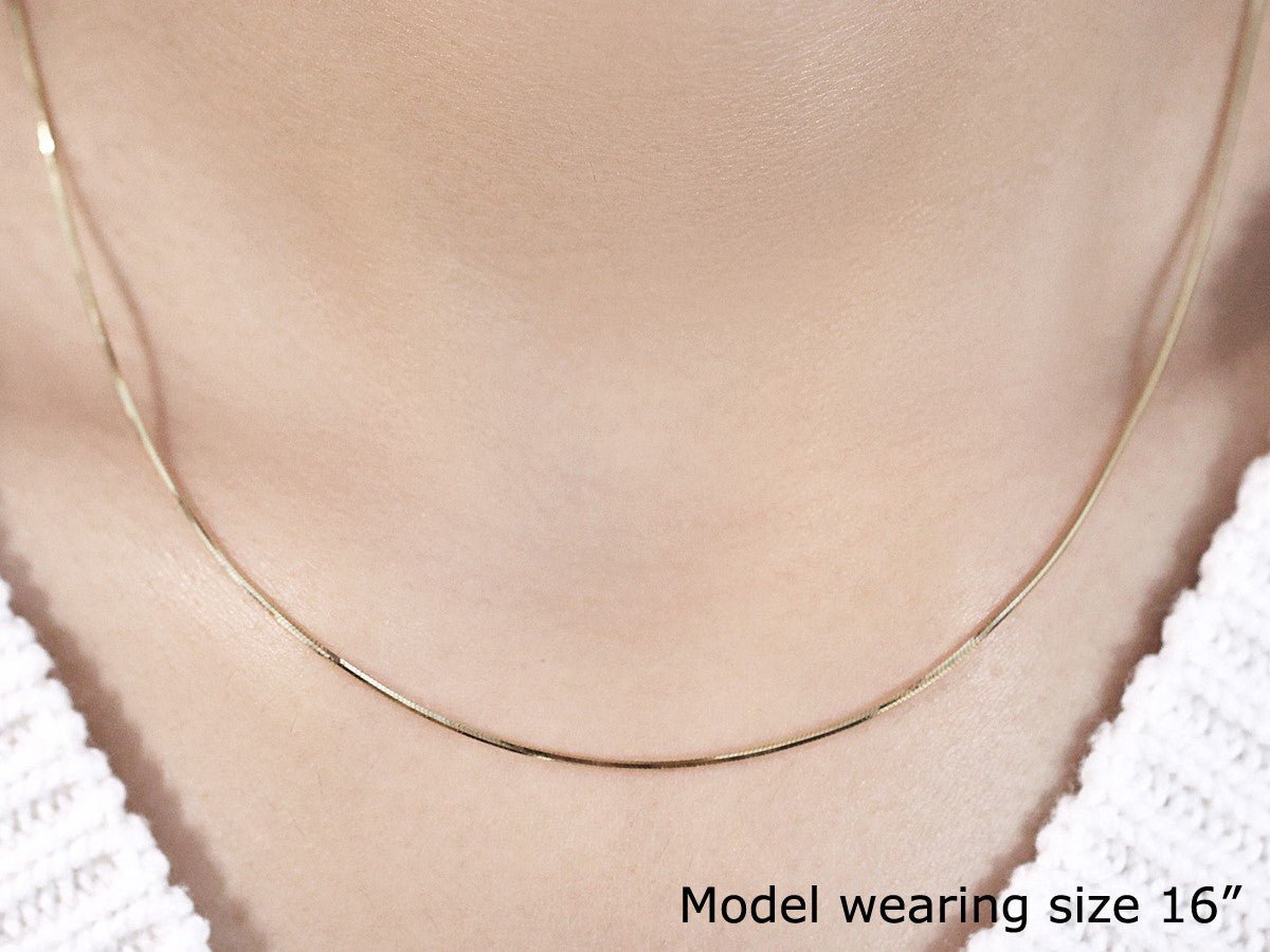 14k Yellow Gold Octagonal Shiny Snake Chain (0.85 mm) - Coolpeacock