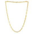 14k Yellow Gold Oval Domed Paperclip Chain Necklace (5.30 mm) - Coolpeacock