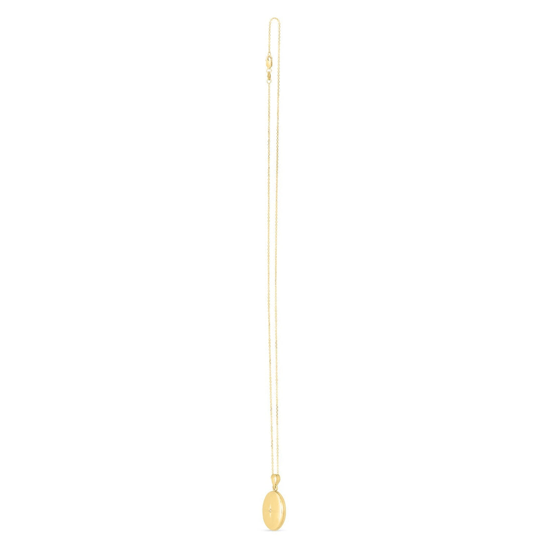 14k Yellow Gold Oval North Star Locket Necklace - Coolpeacock