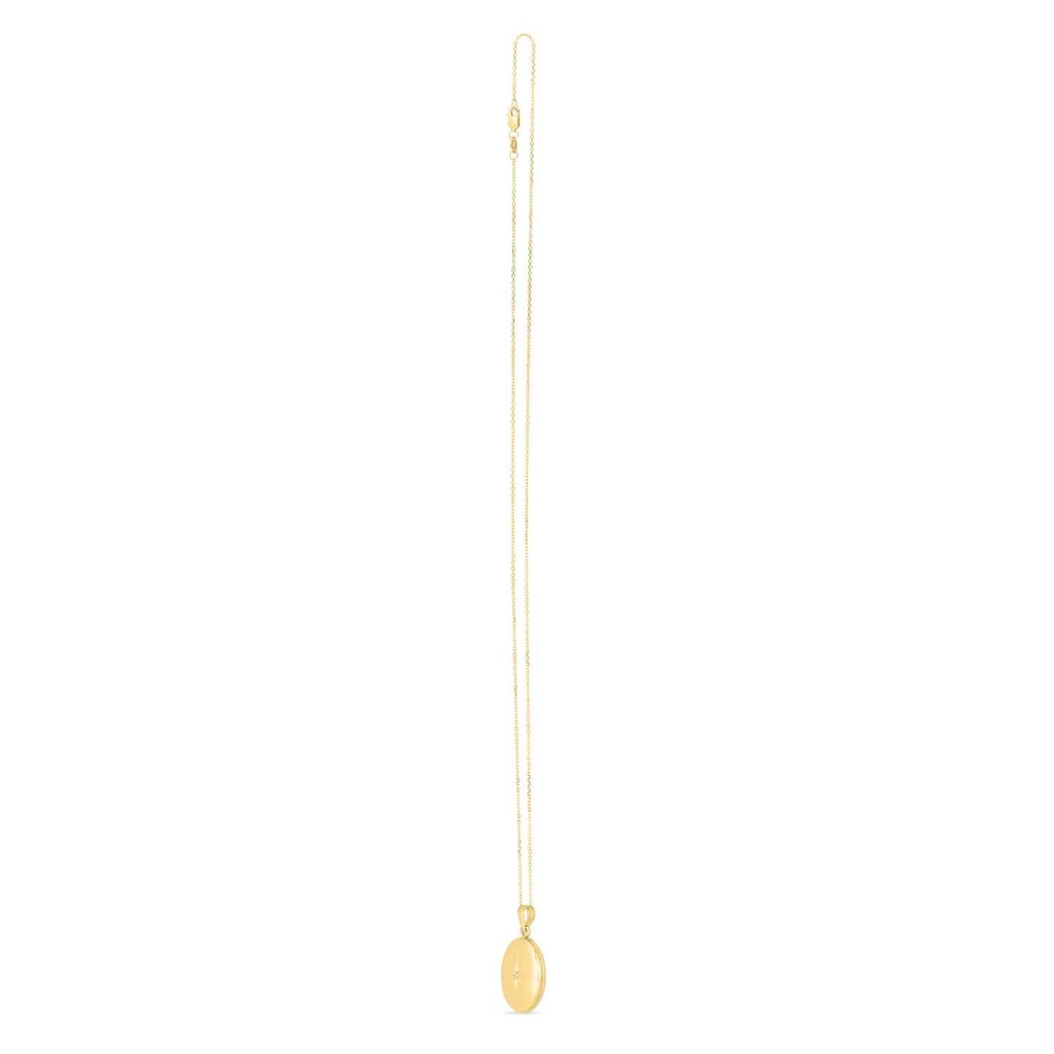 14k Yellow Gold Oval North Star Locket Necklace - Coolpeacock