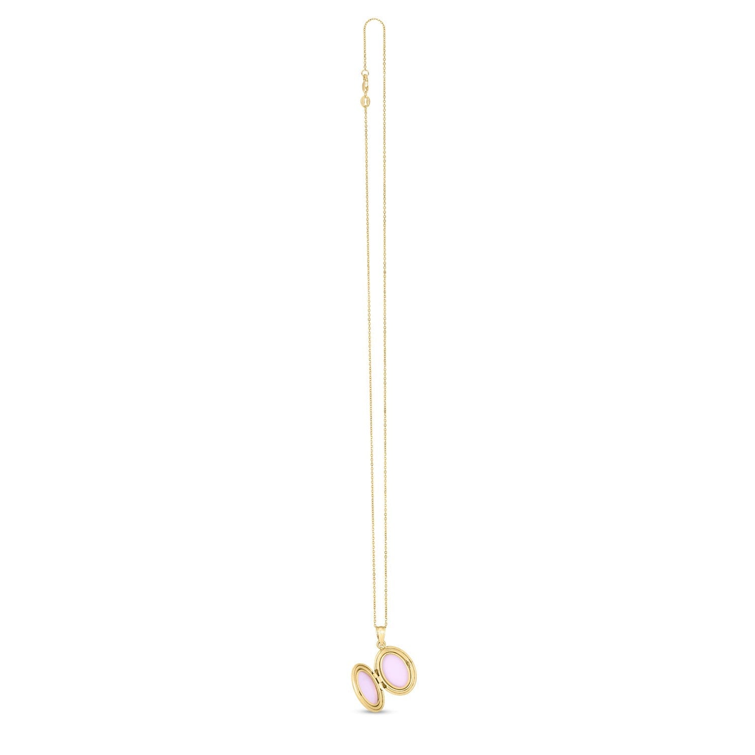 14k Yellow Gold Oval North Star Locket Necklace - Coolpeacock