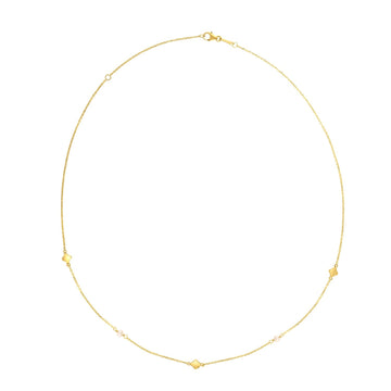 14k Yellow Gold Pearl Clover Necklace - Coolpeacock