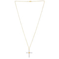 14k Yellow Gold Pearl Cross Pendant - Coolpeacock