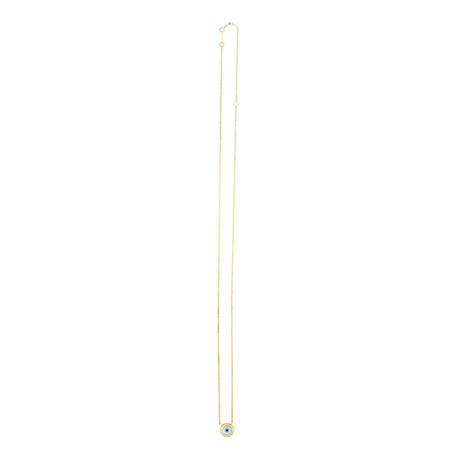 14k Yellow Gold Pearl Evil Eye Necklace - Coolpeacock