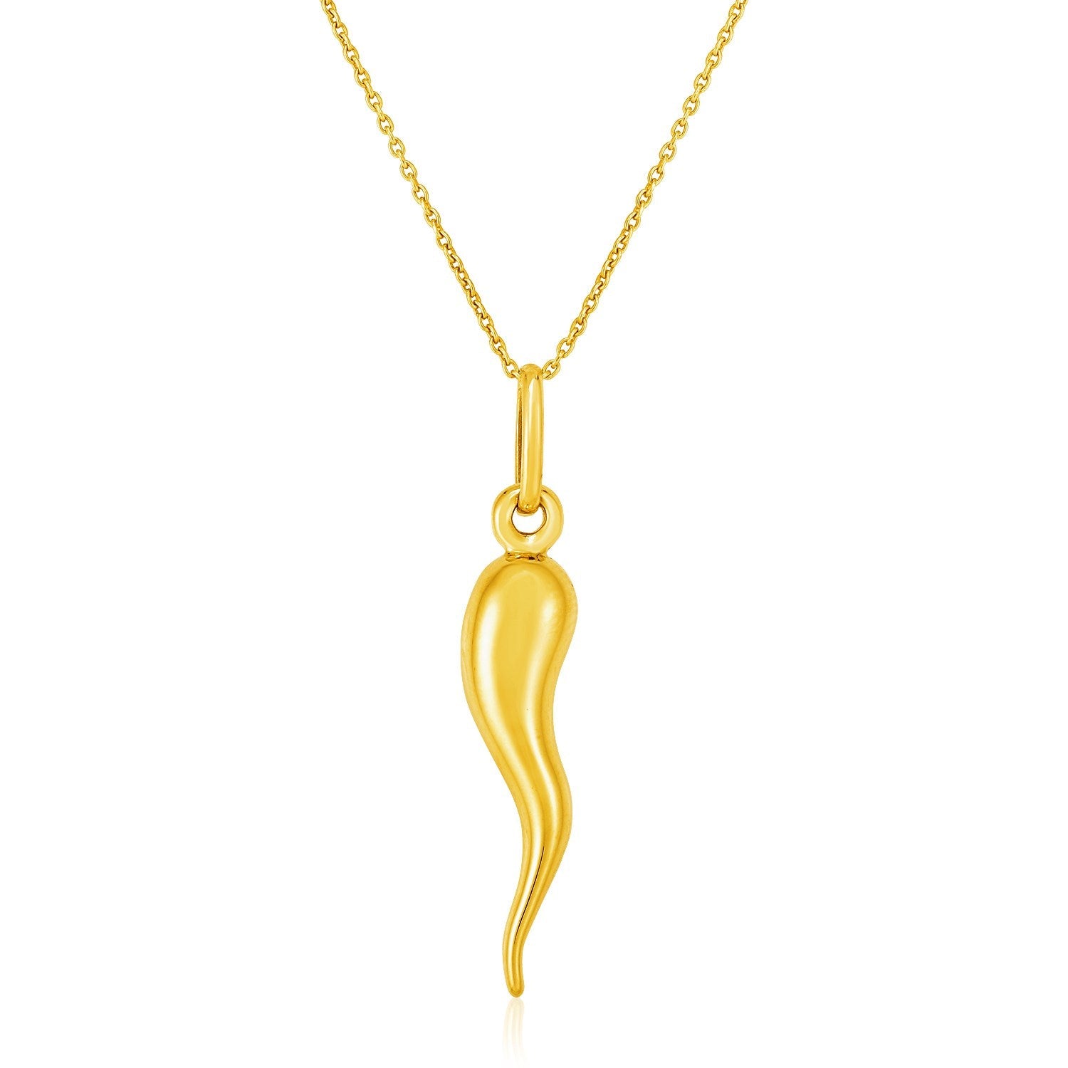 14k Yellow Gold Pendant with Polished Abstract Swirl - Coolpeacock