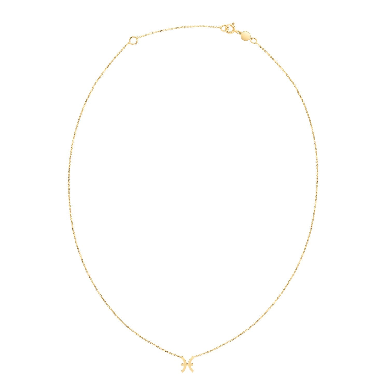14K Yellow Gold Pisces Necklace - Coolpeacock