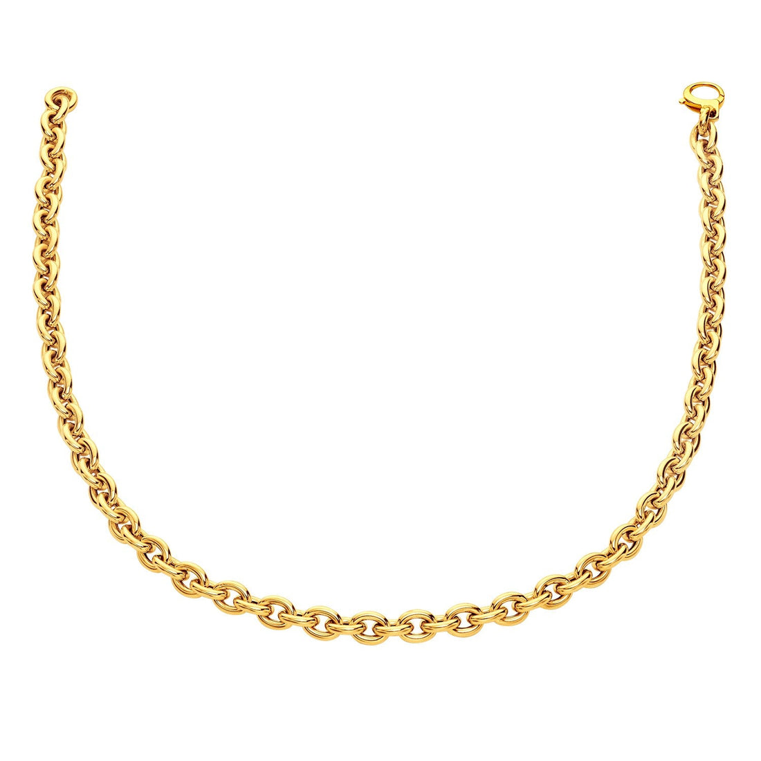 14k Yellow Gold Polished Cable Link Necklace - Coolpeacock
