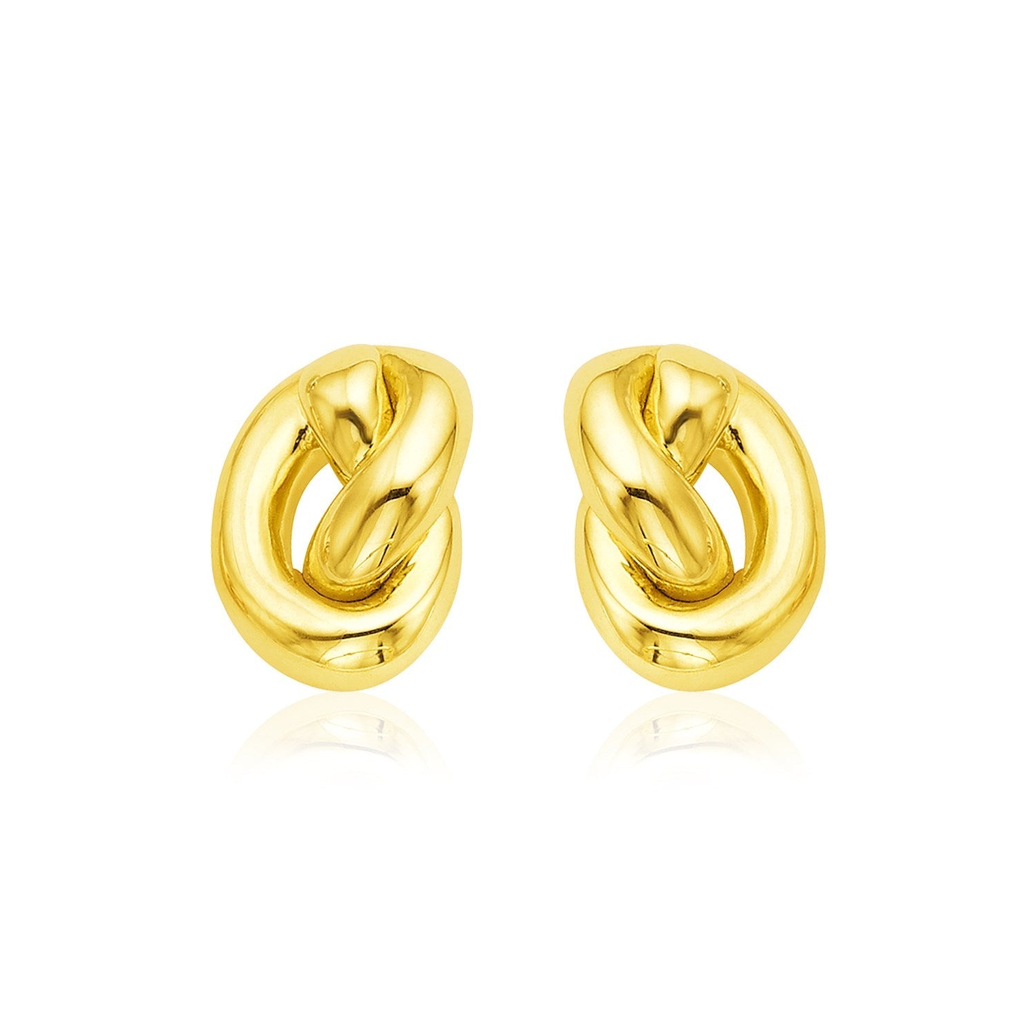 14k Yellow Gold Polished Knot Earrings - Coolpeacock