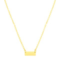 14k Yellow Gold Polished Mini Bar Necklace - Coolpeacock