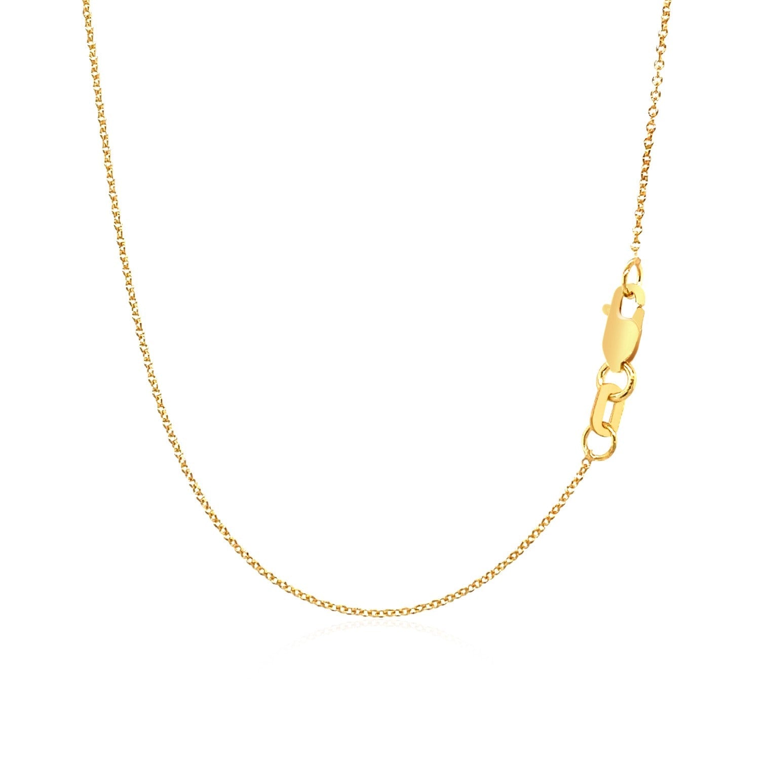 14k Yellow Gold Polished Moon Necklace with Diamond - Coolpeacock