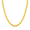 14k Yellow Gold Polished Oval Link Necklace - Coolpeacock