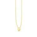 14k Yellow Gold Polished Star Necklace with Diamond - Coolpeacock