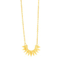 14k Yellow Gold Polished Sunburst Necklace - Coolpeacock