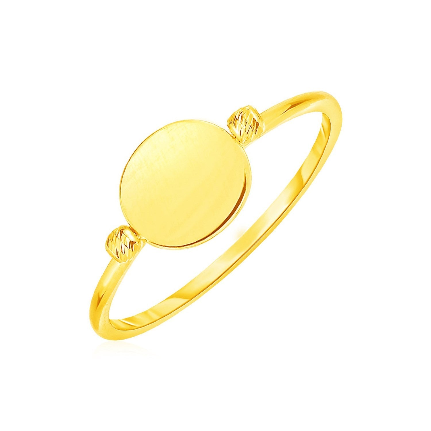 14k Yellow Gold Ring with Polished Oval - Coolpeacock